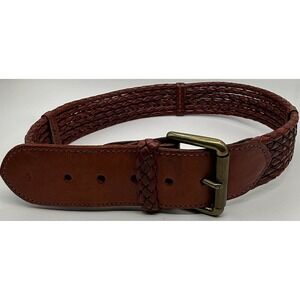 ✨VTG Ralph Lauren Braided Leather Belt✨ Boho Western Luxe Brown Size 30